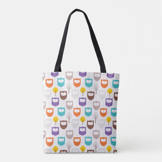 Cartoon Owls Tote Bag (Achterkant)