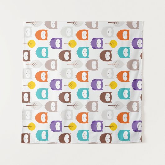 Cartoon Owls Wandkleed (Voorkant (horizontaal))