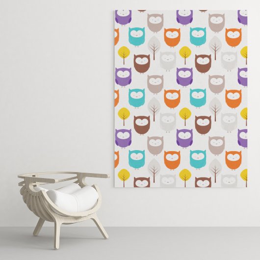 Cartoon Owls Wandkleed