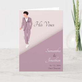 Cartoon paar in Paarse bruiloft zijn geloften Kaar Bedankkaart