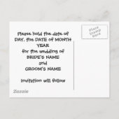 Cartoon Paar Trouwen Save the Date Aankondigingskaart (Achterkant)