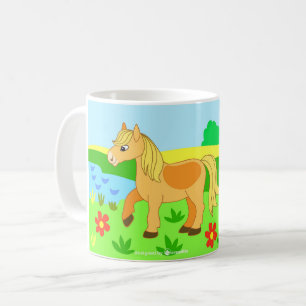 cartoon paard, afbeelding van kinderen koffiemok