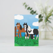 Cartoon paard briefkaart (Staand voorkant)