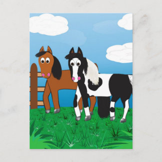Cartoon paard briefkaart