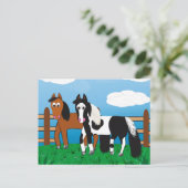 Cartoon paard briefkaart (Staand voorkant)