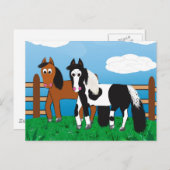 Cartoon paard briefkaart (Voorkant / Achterkant)