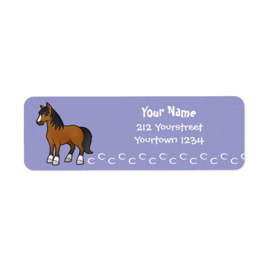 Cartoon Paard Etiket (Voorkant)