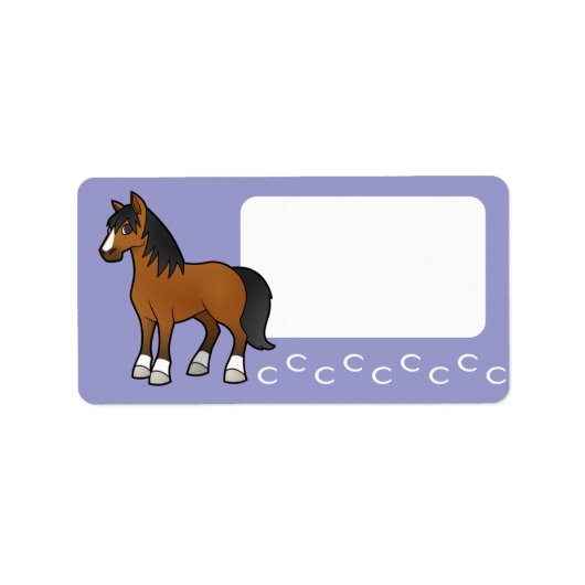 Cartoon Paard Etiket (Voorkant)