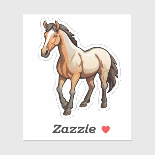 Cartoon paard illustratie sticker (Vel)
