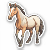 Cartoon paard illustratie sticker (Voorkant)
