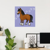 Cartoon Paard Poster (Thuiskantoor)