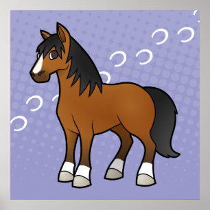 Cartoon Paard Poster