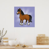 Cartoon Paard Poster (Keuken)