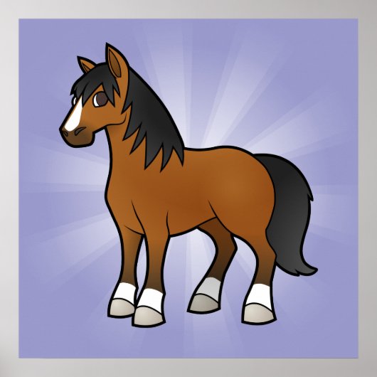 Cartoon Paard Poster (Voorkant)