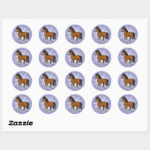 Cartoon Paard Ronde Sticker (Vel)