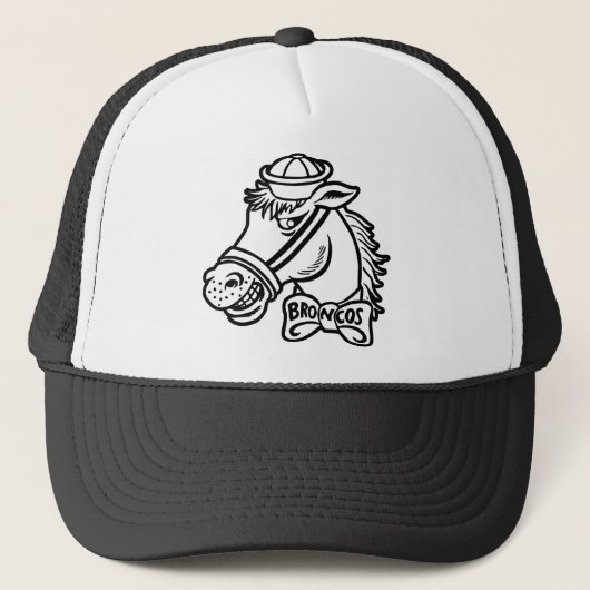 Cartoon Paarden Bronc Broncos Trucker Pet (Voorkant)