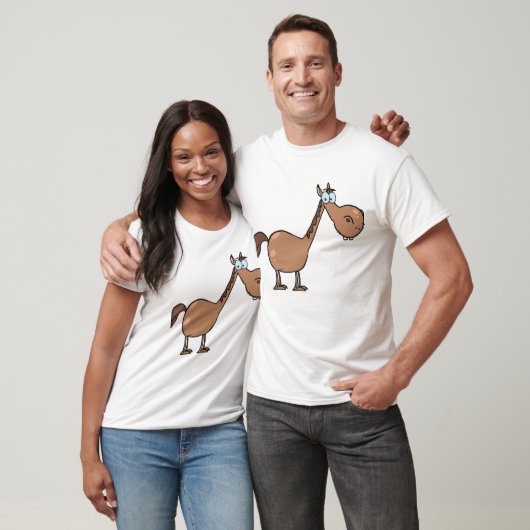 Cartoon Paarden Mannen T-Shirt (Unisex)