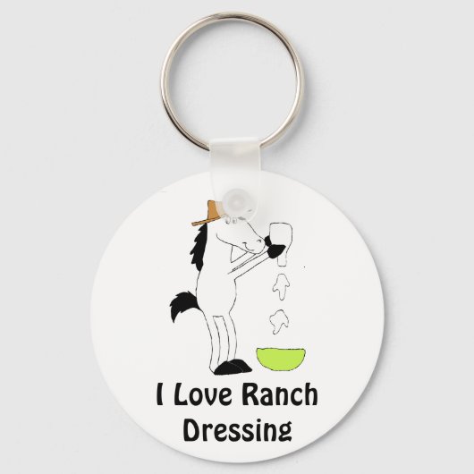 Cartoon Paarden met ranch-verband Sleutelhanger (Voorkant)