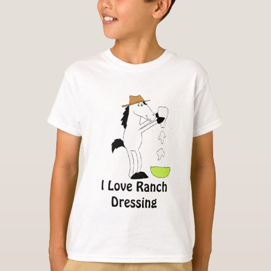 Cartoon Paarden met ranch-verband T-shirt (Voorkant)