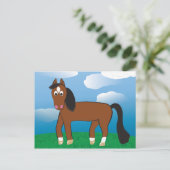 Cartoon Paardenbaai met witte sokken Briefkaart (Staand voorkant)