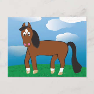 Cartoon Paardenbaai met witte sokken Briefkaart