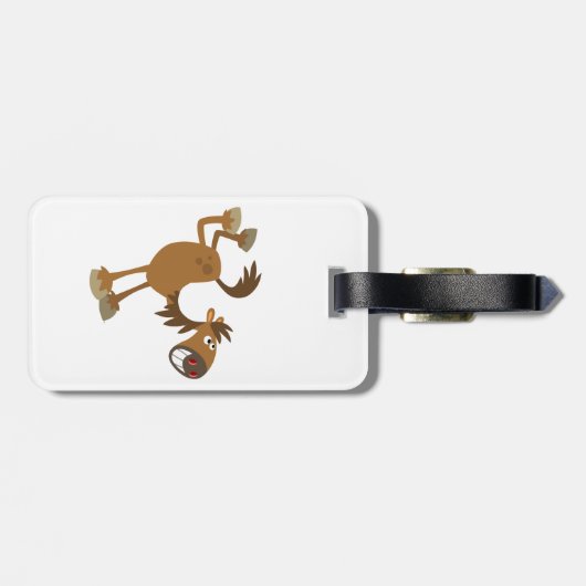 Cartoon PaardenBagagelabel Bagagelabel (Achterkant horizontaal)