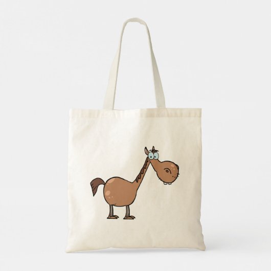 Cartoon PaardenCanvas tas (Achterkant)