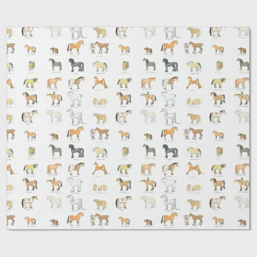 Cartoon Paardenpapier voor rietverpakking Cadeaupapier (Vlak)