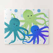 Cartoon Paars Octopus Animal Legpuzzel (Horizontaal)