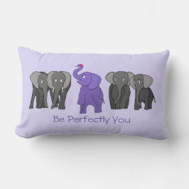 Cartoon Paarse Elephant "Wees perfect voor je" Kussen