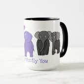 Cartoon Paarse Elephant "Wees perfect voor je" Mok (Voorkant rechts)