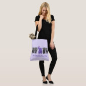 Cartoon Paarse Elephant "Wees perfect voor je" Tote Bag (Op model)