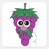 Cartoon Paarse graafman met snor Vierkante Sticker (Voorkant)
