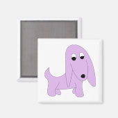 Cartoon paarse hond  magneet (Voorkant / Achterkant)