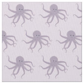 Cartoon Paarse octopus tekenglimlachen Stof (Close Up)