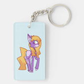 Cartoon Paarse Pony Sleutelhanger (achterkant)