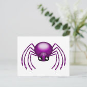 Cartoon Paarse Spider Briefkaart (Staand voorkant)