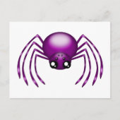 Cartoon Paarse Spider Briefkaart (Voorkant)