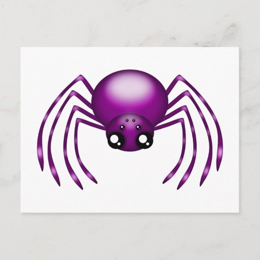 Cartoon Paarse Spider Briefkaart (Voorkant)