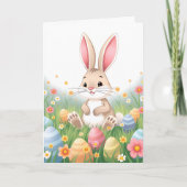 Cartoon paashaas binnen kleurplaat kaart (Voorkant)