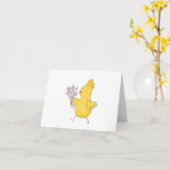 Cartoon Paaskip met Bloemen BLANK Kaart (Gele Bloem)