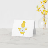 Cartoon Paaskip met Pasen Shirt BLANK Kaart (Gele Bloem)