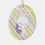Cartoon paaskonijn met Stripes Ornament (Rechts)