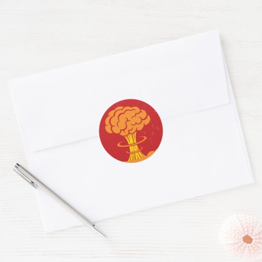  Cartoon paddenstoel Cloud Ronde Sticker (Envelop)