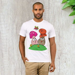 Cartoon Paddenstoelen Mannen T-shirt