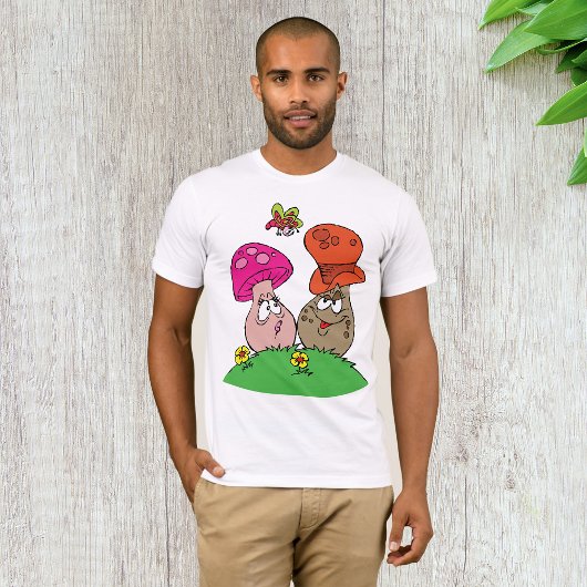 Cartoon Paddenstoelen Mannen T-shirt