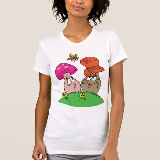 Cartoon Paddenstoelen Vrouwen T-shirt (Voorkant)