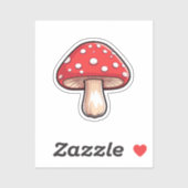 Cartoon paddestoel sticker (Vel)