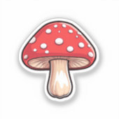 Cartoon paddestoel sticker (Voorkant)