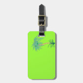 Cartoon palmboom bagagelabel (Voorkant verticaal)